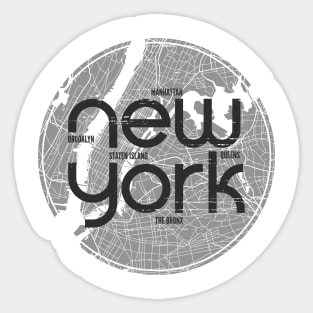 New York Map Sticker